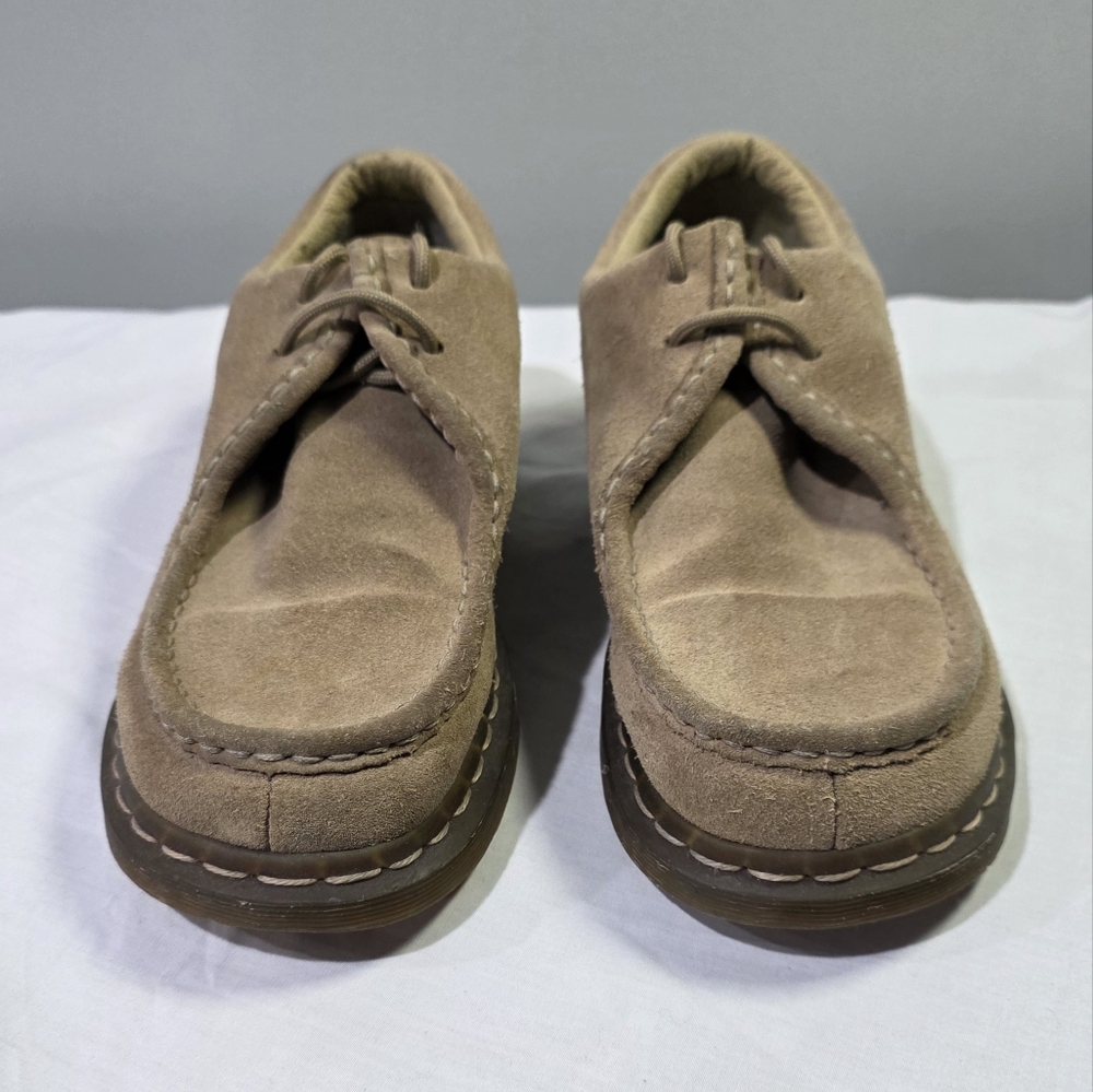 Dr. Martens Keira Tan Suede Leather Casual Lace Up Comfy Shoe. 10